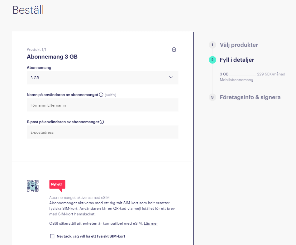 Beställ Mobilabonnemang