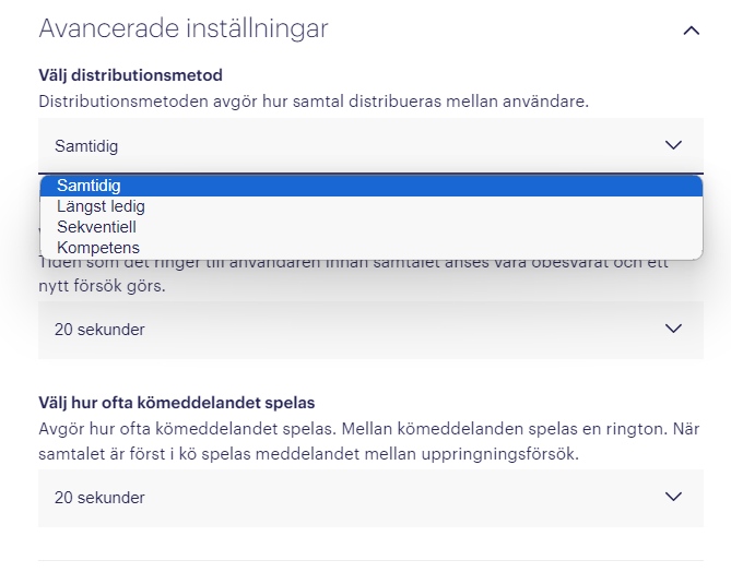 Avancerade inställningar