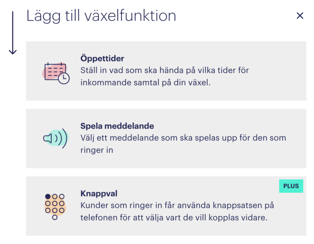 Öppettider och växelfunktioner