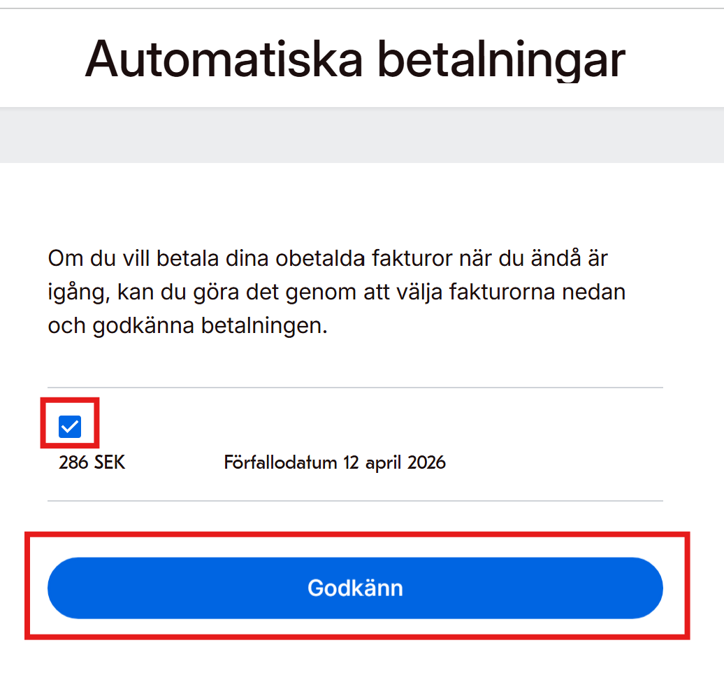 Guide: Kortbetalning - Klicka på Godkänn